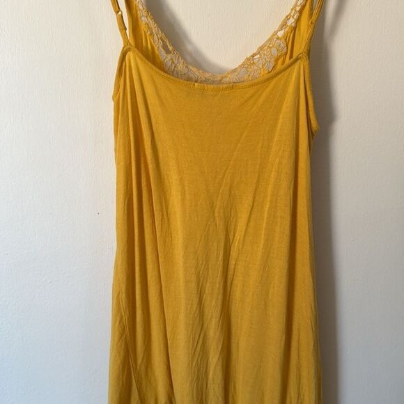 Calypso Christiane Celle Boho Tankโ Top Small Yellow Lace Trim Flowy Summer - Picture 7 of 9